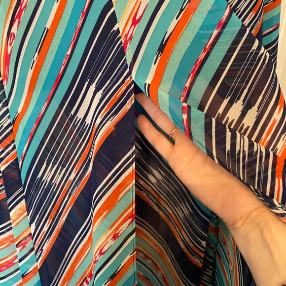 Maurices floor length elastic waistband sheer skirt w/miniskirt lining. EUC. - Picture 2 of 6